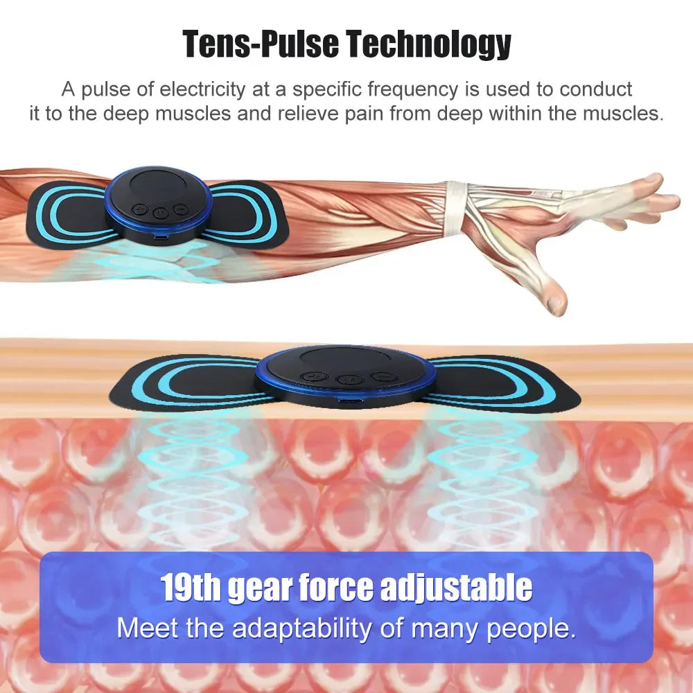 Massageador Elétrico Inteligente EMS - Alívio de Dores e Tensões